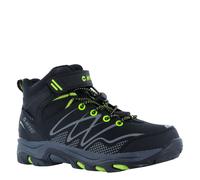 Wanderschuh HI-TEC "Hi-Tec Stiefel Blackout Mid Wp Jr", Mädchen, Gr. 29, Normalschaft, schwarz, limette, Kunstleer, textiel, synthetisch, Schuhe (28112925-29) schwarz, limette
