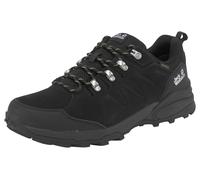 Wanderschuh JACK WOLFSKIN "REFUGIO TEXAPORE LOW M", Damen, Gr. 42, schwarz (schwarz, schwarz), Leder, Textil, Schuhe Wanderschuh, wasserdicht, Trekkingschuh (66963865-42) schwarz, schwarz