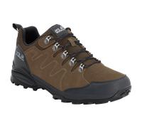 Wanderschuh JACK WOLFSKIN "REFUGIO TEXAPORE LOW M", Damen, Gr. 48, braun, Leder, Textil, Schuhe Wanderschuh, wasserdicht, Trekkingschuh (61028601-48) braun