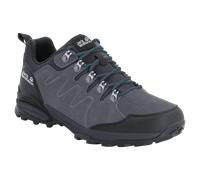 Wanderschuh JACK WOLFSKIN "REFUGIO TEXAPORE LOW M", Herren, Gr. 43, grau, schwarz, Leder, Textil, Schuhe Wanderschuh, wasserdicht, Trekkingschuh (20611852-43) grau, schwarz