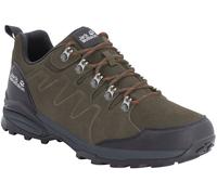 Wanderschuh JACK WOLFSKIN "REFUGIO TEXAPORE LOW M", Herren, Gr. 47, grün (khaki), Leder, Textil, Schuhe Wanderschuh, wasserdicht, Trekkingschuh (20403339-47) khaki