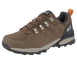 Wanderschuh JACK WOLFSKIN "REFUGIO TEXAPORE LOW W", Damen, Gr. 38, braun, Textil, Veloursleder, Schuhe Wanderschuh, wasserdicht, Trekkingschuh (33569537-38) braun