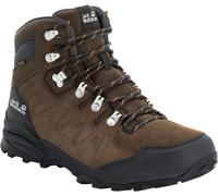 Wanderschuh JACK WOLFSKIN "REFUGIO TEXAPORE MID M", Herren, Gr. 46, braunphantom, Leder, Textil, Schuhe Wanderschuh, wasserdicht, Trekkingschuh (23133045-46) braunphantom