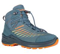 Wanderschuh LOWA "ZIRROX II GORE-TEX MID JR", Kinder, Gr. 39, blau (petrol, mango), Synthetik, Textil, Schuhe Wanderschuh, wasserdicht, winddicht,atmungsaktiv dank GORE-TEX Membrane (42866612-39) petr