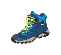 Wanderschuh MEINDL "Arigo Junior Mid GTX", Kinder, Gr. 29, blau (marineblau, gelb), Obermaterial: 100% Nylon NY., Schuhe Wanderschuh (85015305-29) marineblau, gelb