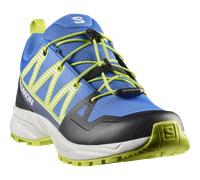 Wanderschuh SALOMON "OUTSCAPE J", Kinder, Gr. 32, strong blau, weiß, acid lime, Synthetik, Textil, Schuhe Wanderschuh, für Kinder & Jugendliche (73535243-32) strong blau, weiß, acid lime