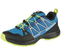 Wanderschuh SALOMON "OUTSCAPE WATERPROOF J", Kinder, Gr. 38, mykonos blau, schwarz, acid lime, Synthetik, Textil, Schuhe Wanderschuh, wasserdicht (67231602-38) mykonos blau, schwarz, acid lime