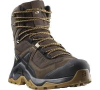 Wanderschuh SALOMON "QUEST ELEMENT GORE-TEX", Herren, Gr. 45, delicioso, schwarz, dull gold, Leder, Schuhe Wanderschuh, wasserdicht (21990945-45) delicioso, schwarz, dull gold