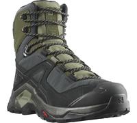 Wanderschuh SALOMON "QUEST ELEMENT Gore-Tex", Herren, Gr. 48, bunt (schwarz, olivgrün), Leder, Textil, Schuhe Wanderschuh, Wasserdicht (40583750-48) schwarz, olivgrün