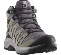 Wanderschuh SALOMON "X-ADVENTURE RECON MID GTX W", Damen, Gr. 37, excalibur, gull, nirvana, Leder, Textil, Schuhe Wanderschuh, wasserdicht dank Gore-Tex Membrane (69332022-37) excalibur, gull, nirvana