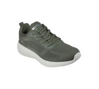 Skechers Herren Squad Sneaker, Olivfarbener Netzbesatz, 45 EU