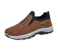 Wanderschuhe Herren Extra Breit Trekkingschuhe rutschfeste Outdoor Schuhe Atmungsaktiv Freizeitschuhe Slip On Walkingschuhe Weit Herren Sneaker mit Fußgewölbestütze Slip-on Schuhe - Leichtgewicht