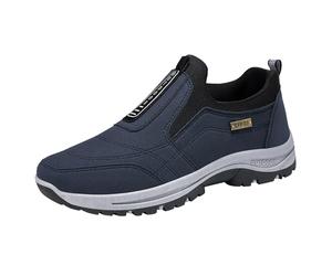Wanderschuhe Herren Extra Breit Trekkingschuhe rutschfeste Outdoor Schuhe Atmungsaktiv Freizeitschuhe Slip On Walkingschuhe Weit Herren Sneaker mit Fußgewölbestütze Slip-on Schuhe - Leichtgewicht