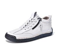 Wanderschuhe Herren Leder Orthopädische Barfußschuhe Sommer Leder-Stiefeletten rutschfest Outdoorschuhe Seitlicher Reißverschluss Trekkingschuhe Walking Sommerschuhe Freizeitschuhe