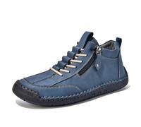 Wanderschuhe Herren Leder Orthopädische Barfußschuhe Sommer Leder-Stiefeletten rutschfest Outdoorschuhe Seitlicher Reißverschluss Trekkingschuhe Walking Sommerschuhe Freizeitschuhe
