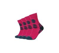 Wandersocken CAMANO "4er Pack", Damen, Gr. 35-38, anemone, 81% Polyester, 14% Baumwolle, 4% Elasthan, 1% Polyamid, Colorblocking, Socken (58529657-35) anemone