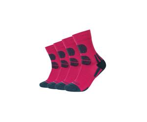 Wandersocken CAMANO "4er Pack", Damen, Gr. 35-38, anemone, 81% Polyester, 14% Baumwolle, 4% Elasthan, 1% Polyamid, Colorblocking, Socken (58529657-35) anemone