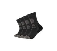 Wandersocken CAMANO "4er Pack", Damen, Gr. 39-42, schwarz (anthrazit melange), 81% Polyester, 14% Baumwolle, 4% Elasthan, 1% Polyamid, Colorblocking, Socken (20310825-39) anthrazit melange