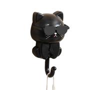 Wandhaken für Haustiere - niedlicher Schlüsselanhänger in Katzenform, langlebige ABS-Konstruktion, Sonnenbrille und dekorative Haken, selbstklebende Installation ohne Bohren | Organisation