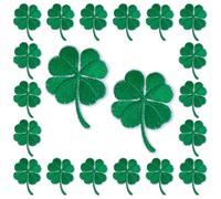 WANDIC 20 Stück St. Patrick's Day Patches Deko, St Patricks Day Kleeblatt Kostüm Grün Viel Glück Patches Aufbügeln Stickerei Geschenk für Irisches Festival Kleidung Rucksack DIY Dekorationen