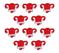 WANDIC Emaille-Broschen in Mutterleib-Form, Uterus Ovara, weibliche Frau, Organ, medizinisches Symbol, Brosche, Schmuck, Geschenk für Krankenschwestern, Ärzte, Feministen, Dekoration, 10 Stück
