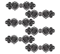 WANDIC Umhang-Verschlüsse, 6 Paar, 2,4 x 1,5 cm, Nähknöpfe, Retro-Muster, Schals, Pullover, Clip für Kleidung, Haken und Ösen, Froschverschlüsse