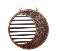 Wandschmuck-Organizer - Ohrringhalter aus Holz, 30 cm, sechseckiges und mondförmiges Design, Wandhalterung für Ohrringe, Halsketten, Armbänder, moderne und elegante Schmuckschatulle aus Holz