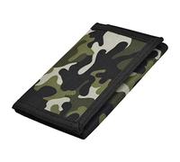wangjiangda Camouflage Geldbörse, Brieftasche aus Segeltuch für Männer und Teenager Sportbrieftasche mit Großem, Fassungsvermögen Reisebrieftaschen für Herren Schmales Portemonnaie für Kinder (Grün)