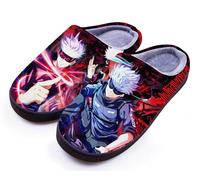 WANHONGYUE Anime Jujutsu Kaisen Satoru Gojo Slippers Women Men Fuzzy House Slippers with Rubber Sole Winter Warm Indoor Outdoor Anti-slip Shoes