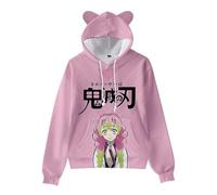 WANHONGYUE Anime Kanroji Mitsuri 3D Print Hoodie Sweatshirt Women's Cartoon Long Sleeve Pullover Girls Cat Ears Hooded Sweater, Mitsuri 3XL