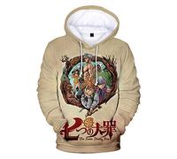 WANHONGYUE Anime Nanatsu No Taizai The Seven Deadly Sins 3D Digitaldruck Kapuzenpullover Hoodie Cosplay Kostüm Pulli Sweatshirt Tops Mäntel 1 L