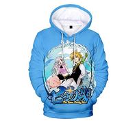 WANHONGYUE Anime Nanatsu No Taizai The Seven Deadly Sins 3D Digitaldruck Kapuzenpullover Hoodie Cosplay Kostüm Pulli Sweatshirt Tops Mäntel 2 L