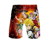 WANHONGYUE Anime Nanatsu No Taizai The Seven Deadly Sins Herren Badehose Strand Shorts 3D Druck Sommer Beach Shorts Boardshorts 1109/1 S