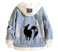 WANHONGYUE Anime The Seven Deadly Sins Nanatsu No Taizai Jeansjacke Hoodie Denim Jacket Unisex Kapuzenpullover Sweatshirt Mantel Blau/9-M