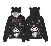 WANHONGYUE Cartoon Hoodie Sweatshirt 3D Print Long Sleeve Pullover Cute Cat Ears Hooded Sweater for Women Girls, Farbe/1, L