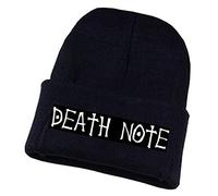 WANHONGYUE Death Note Anime Beanie Strickmütze für Damen und Herren Unisex Weiche Cuffed Plain Hat Warme Winter Mütze Skullcap Schwarz/1