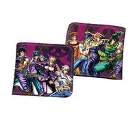 WANHONGYUE Herren Bifold Wallet JoJo's Bizarre Adventure Anime Bild gedruckt Brieftaschen für Frauen mit 6 Slots 1 ID-Fenster Schwarz /1