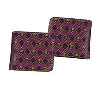 WANHONGYUE Herren Bifold Wallet JoJo's Bizarre Adventure Anime Bild gedruckt Brieftaschen für Frauen mit 6 Slots 1 ID-Fenster Schwarz /5