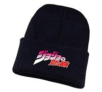 WANHONGYUE JoJo’s Bizarre Adventure Anime Beanie Strickmütze für Damen und Herren Unisex Weiche Cuffed Plain Hat Warme Winter Mütze Skullcap Schwarz/1