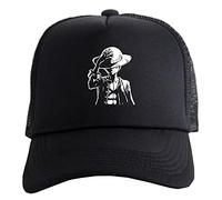 WANHONGYUE One Piece Monkey D Luffy Anime Baseball Cap für Damen Herren Verstellbar Baseballkappe Trucker Mesh Cap Snapback Sonnenhut Mütze 1052/2