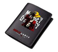 WANHONGYUE One Piece Portemonnaie Schwarz Kunstleder Geldbörse für Männer Brieftasche mit Anime-Druck 1 / A