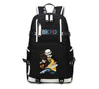 WANHONGYUE One Piece Trafalgar Law Anime Backpack Schüler Schultasche Laptop Rucksäcke Freizeittasche Daypack Schwarz-20