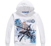 WANHONGYUE Sword Art Online SAO Anime Pullover Hoodie Cosplay Kleidung Kapuzenpulli Sweatshirt Top Mäntel Weiß 14 S