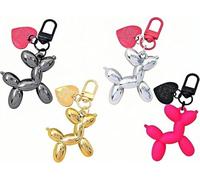 Wankd 4er Set Schlüsselanhänger mit Ballonhund-Design - Bunte, farbechte Bag Charms für Mädchen, Taschen Anhänger - Coole Geschenke für Freundin, Beste Freundin, Geburtstag, Hochzeit, Weihnachten