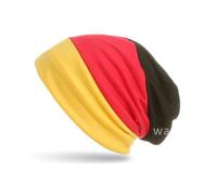 WANSSY® Damen Herren Unisex Beanie mit Deutschland Flagge Muster für Sport Einheitshröße Kopfbedeckung Fanartikel 1/2/4 Stück im Set (Baumwollmischung, 1 Stück)