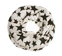 WANSSY® Loop-Schal Damen Rundschal Schlauch-Schal Feinstrick doppellagig warm kuschelig hochwertig mit Sterne Katze Totenkopf Eule Kette Muster (Sterne Weiß)