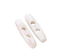 WANYI 20 Stück Knöpfe Knebelknöpfe aus Acryl Hornknöpfe 39mm+31mm Große Knebelknöpfe Doppelloch Oval Mantellknöpfe Olivenförmige Knöpfe für Strickjacke, Mantel, Jacke Nähen, DIY Handwerk(Weiß 02)