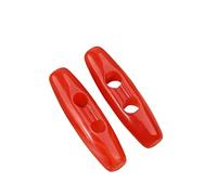 WANYI 40 Stück Knöpfe Knebelknöpfe aus Acryl Hornknöpfe 39mm+31mm Große Knebelknöpfe Doppelloch Oval Mantellknöpfe Olivenförmige Knöpfe für Strickjacke, Mantel, Jacke Nähen, DIY Handwerk(Rot)