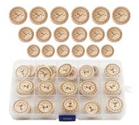 WANYI 80 Stück Holzknöpfe 15mm 20mm 25mm Runde Knöpfe Holz Kinder Natur Kinderknöpfe Babyknöpfe mit 2 Loch für DIY Nähen Babysachen Strickjacken Strickwolle (B)