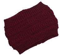 WANYI Haarband Damen Gestricktes Stirnband Elastische Haarbänder Weiche Stirnbänder Haarreifen Breit für Herbst Winter Yoga Sport Workout Haarschmuck(Weinrot)